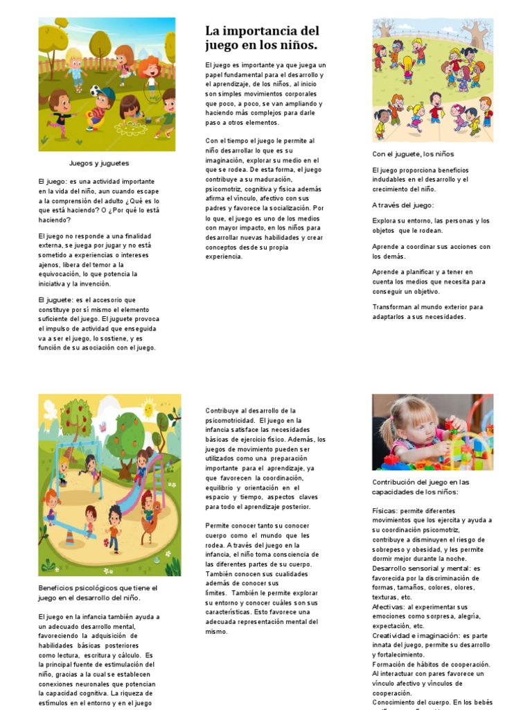La Importancia Del Juego en Los Niños | PDF | Infancia | Aprendizaje