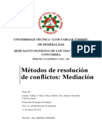 Métodos de Resolución de Conflictos-Mediación - Grupo #1