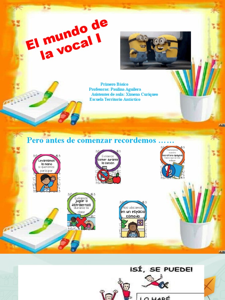 Palitos Preguntones: Vocal I en Clase | PDF | Artes del Lenguaje y ...