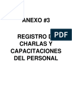 Anexo #3 (Registro de Charlas y Capacitaciones Del Personal)