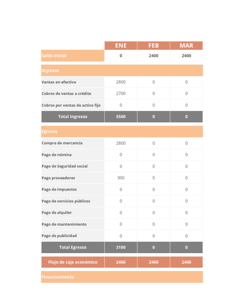 Plantilla Flujo de Caja Diario | PDF | Economias | Dinero
