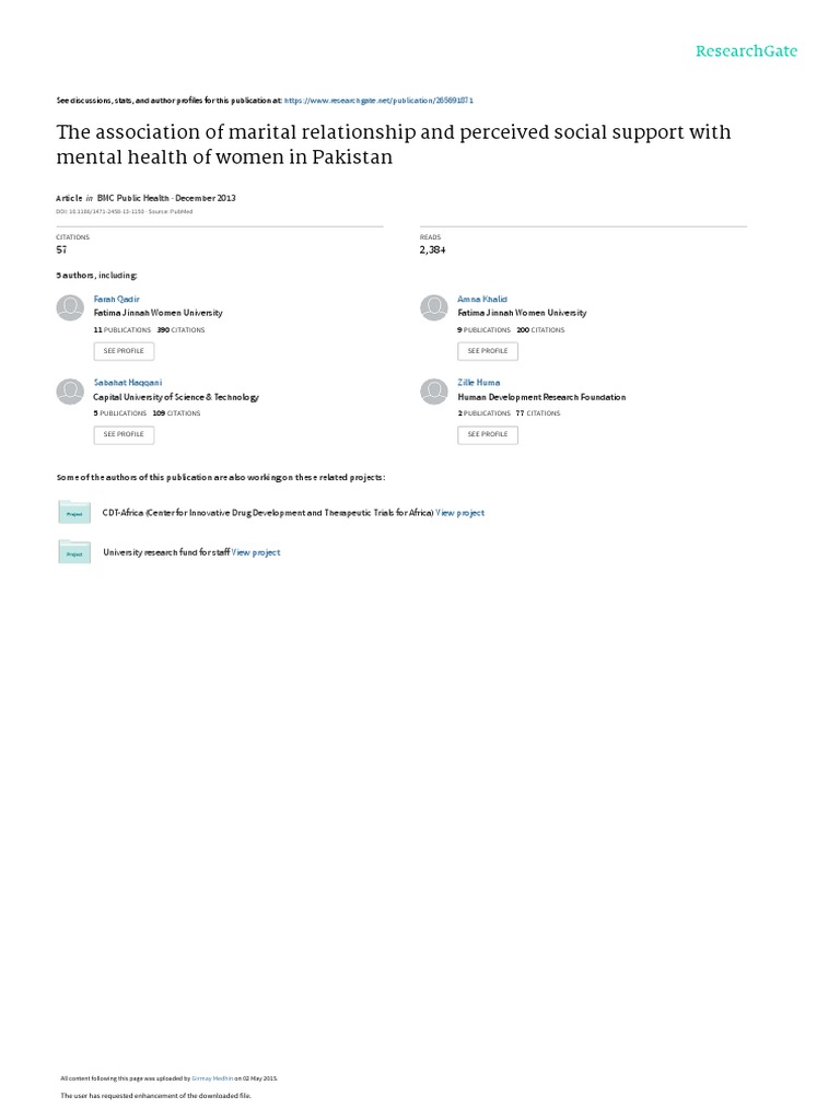 1471 2458 13 1150 PDF PDF Social Support Psychology
