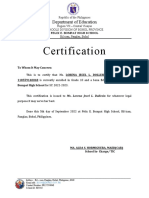 Certification For Employement