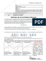 Ficha Pidagogica, Sistema de Ecuaciones, Matematicas, 1ro Bgu