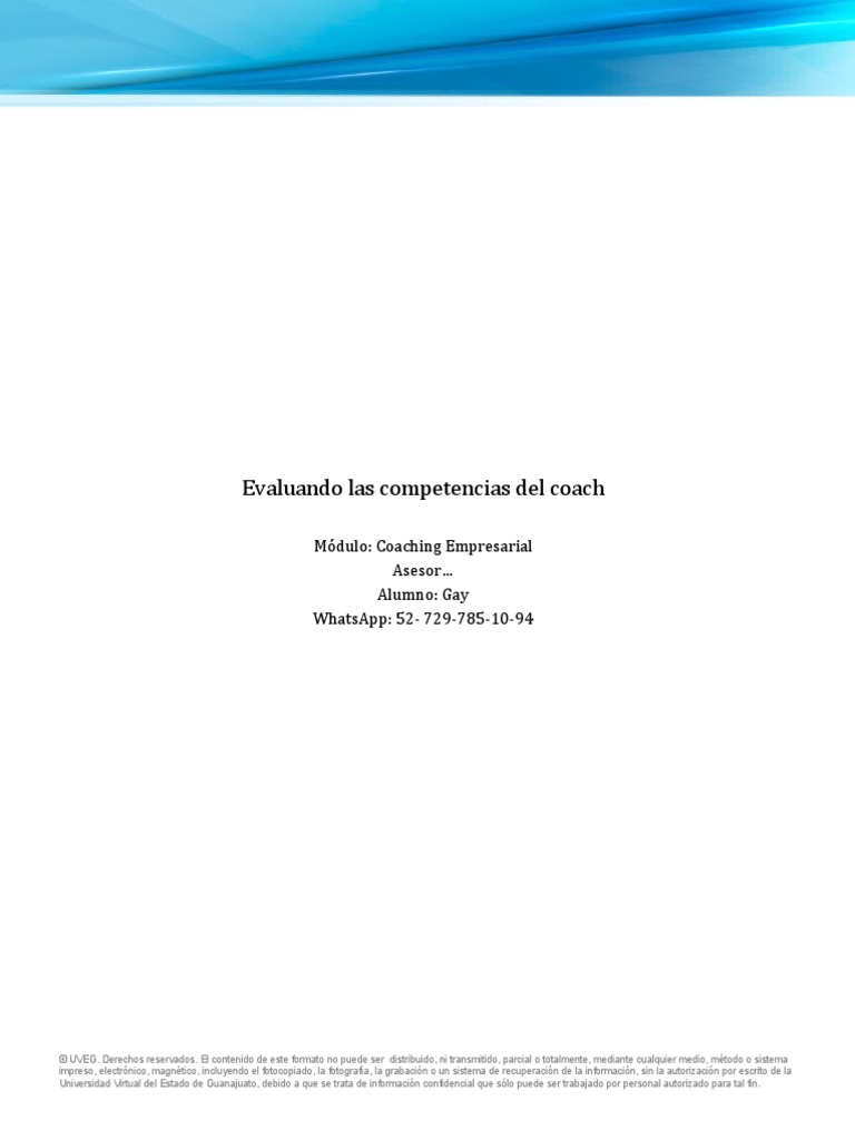 Intervención Integral De Coaching Pdf Pensamiento Aprendizaje