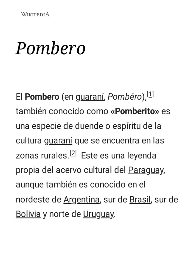 El Pombero, leyenda de Paraguay del duende de la Naturaleza