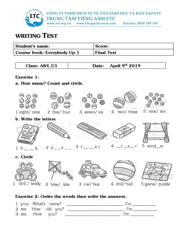 A84_U1_Final Test_Writing Test PDF