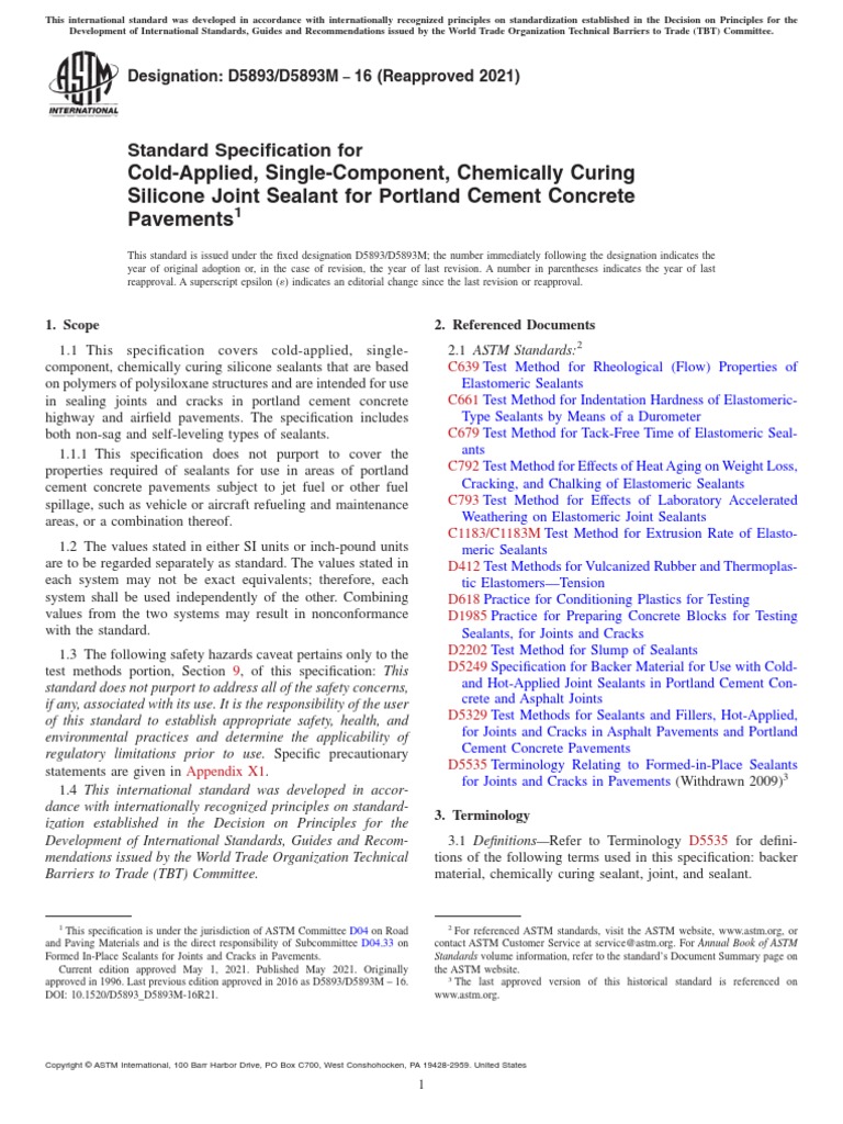 Standard Specification For ColdApplied, Chemically