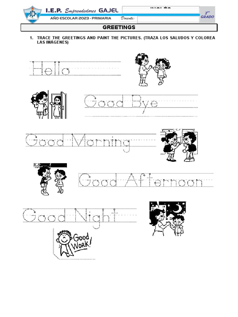 Actividades de Inglés para 2° Grado | PDF | Estudios de idiomas extranjeros