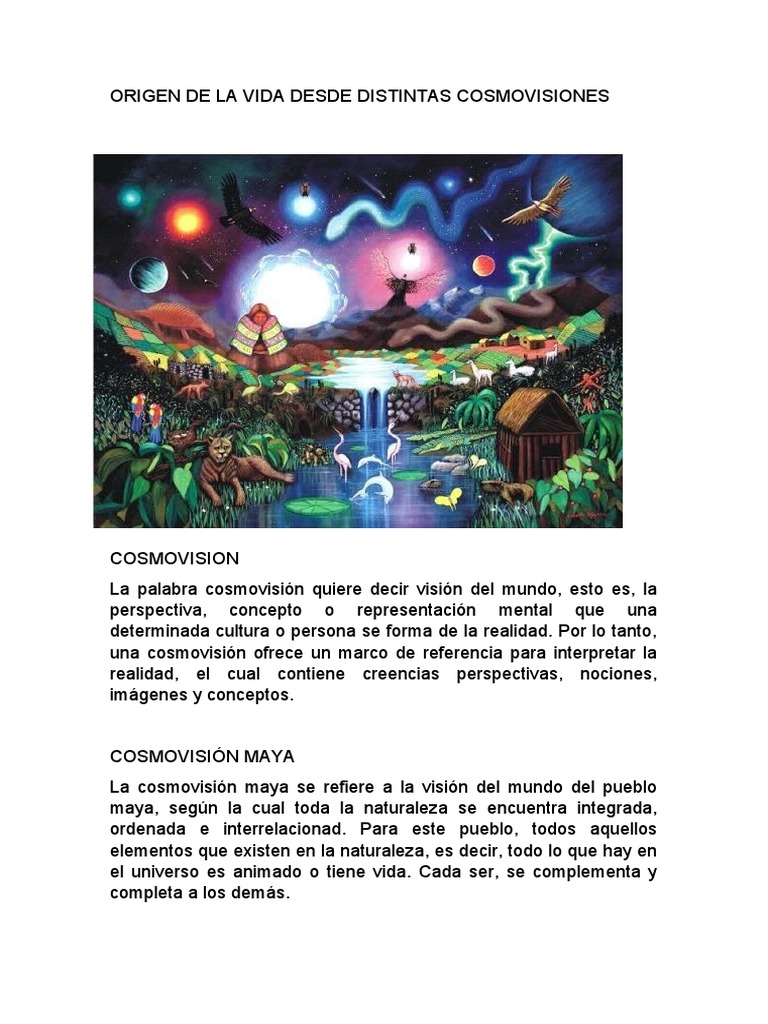 Origen de La Vida Desde Distintas Cosmovisiones | PDF