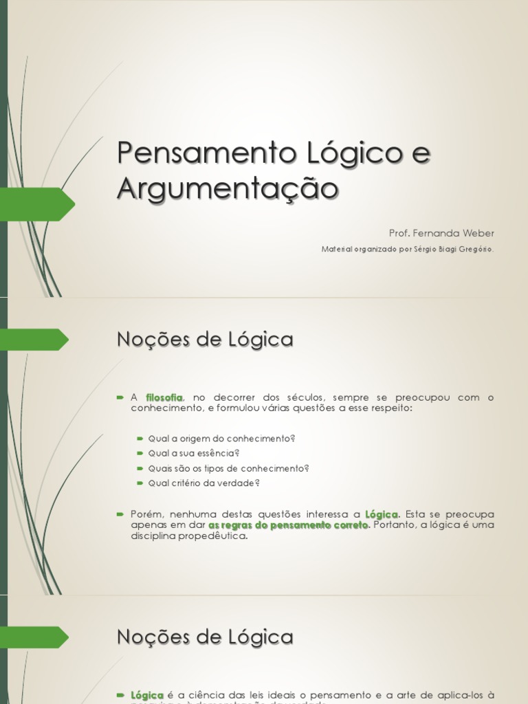 Lógica e Pensamento Crítico: Fundamentos | PDF | Pensamento | Lógica