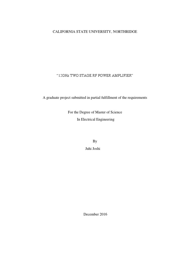 Two-Stage RF Power Amplifier Design | PDF | Amplifier | Electrical Network