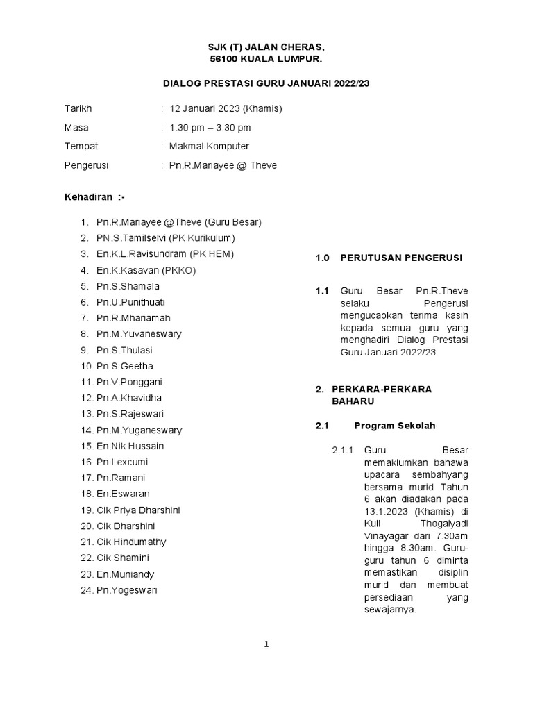Dialog Prestasi Guru Bil 8 2022 | PDF