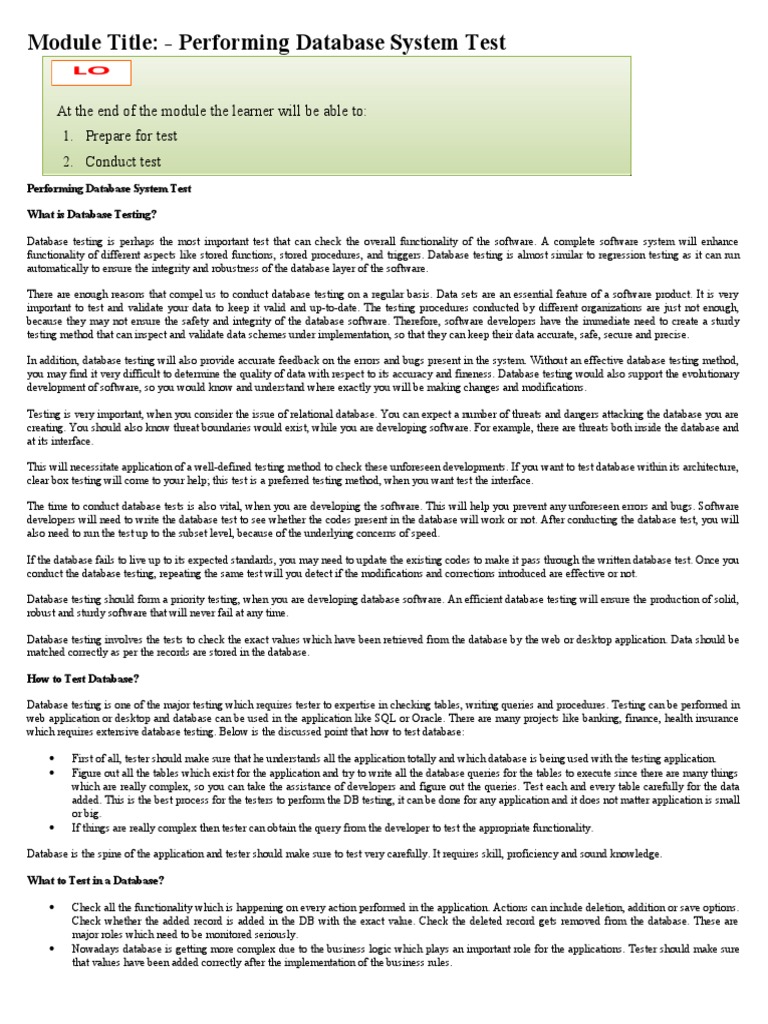 Database Testing Essentials and Methods | PDF | Software Testing ...