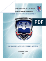 Reglamento Modalidades de Titulacion PDF