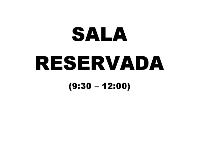 Sala Reservada PDF | PDF