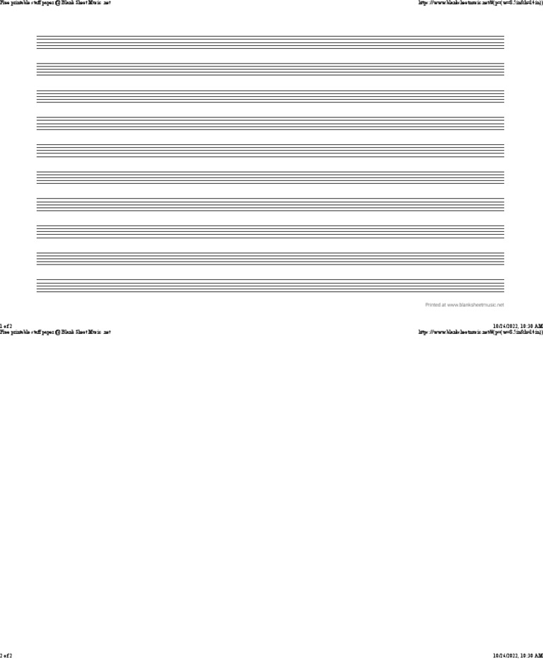 Free Printable Staff Paper at Blank Sheet Music PDF PDF
