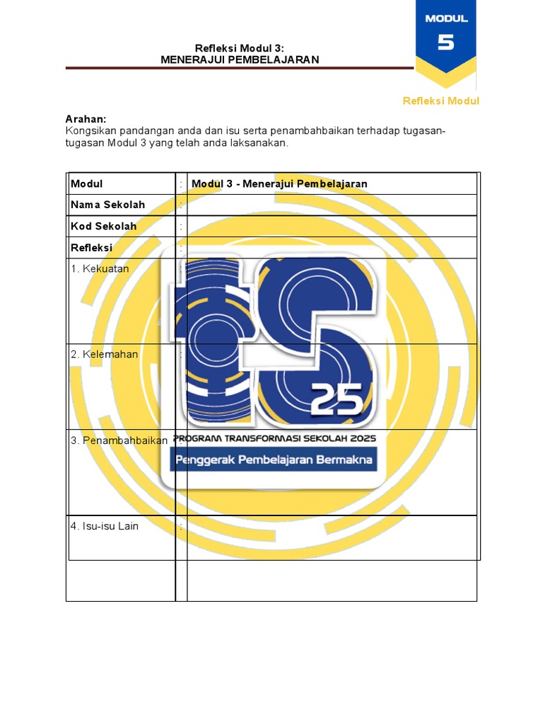Refleksi Pembelajaran Modul 3 | PDF | Karier & Perkembangan