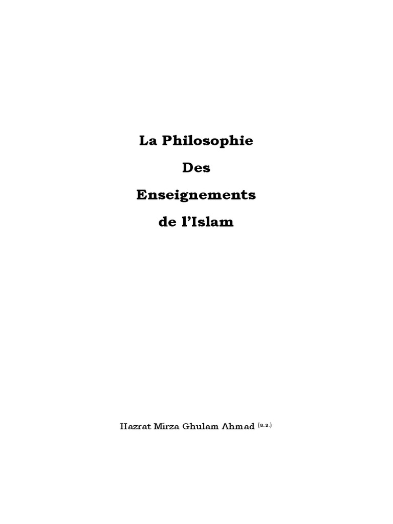 La Philosohie Des Enseignements de Lislam | PDF | Dieu | Coran