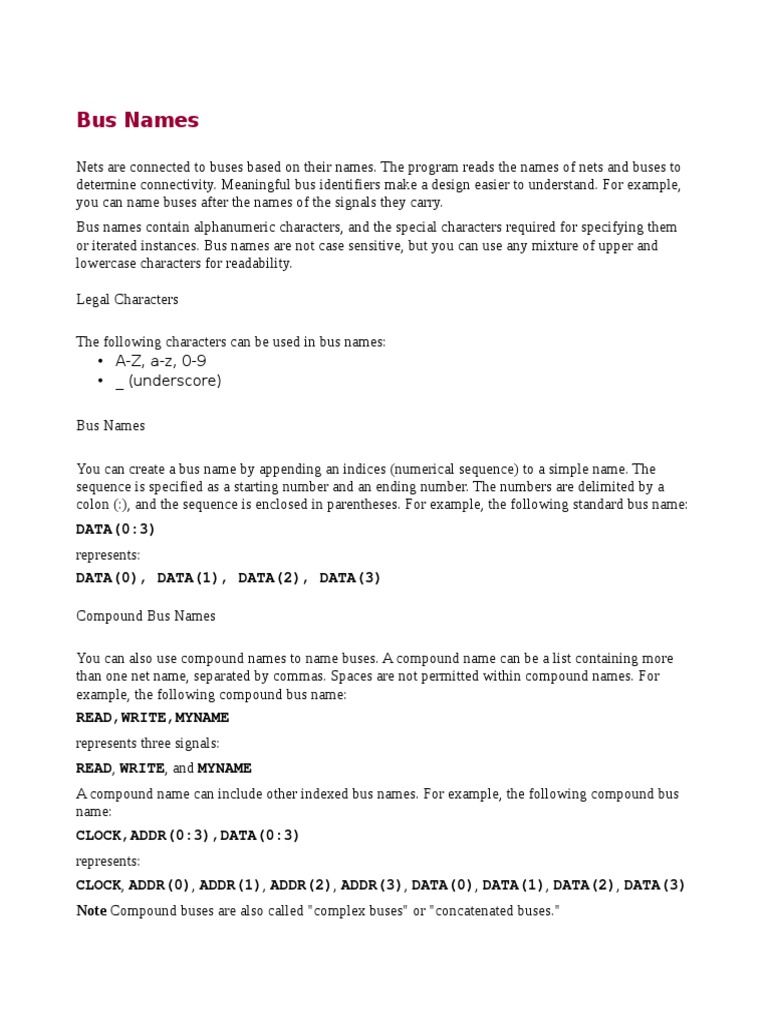 Guidelines for Naming Buses in Design | PDF | Sequence | Computer Science
