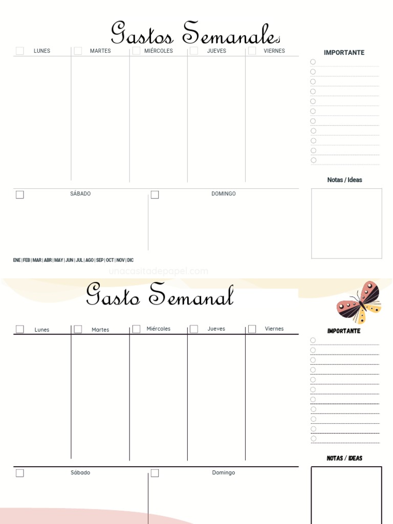 Planificador Semanal Personal | PDF, image size:768x1024