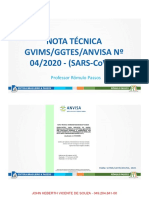 Nota Técnica Gvims-Ggtes-Anvisa N 04-2020 - Sars Cov 2