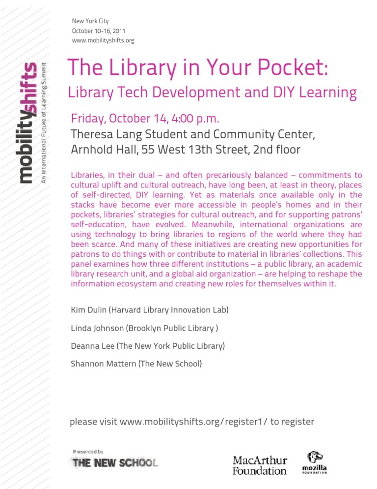 Library Tech and DIY Learning Panel | PDF | Social Science