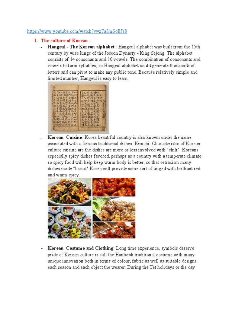 Culture Of Korea Pdf Korean Language South Korea