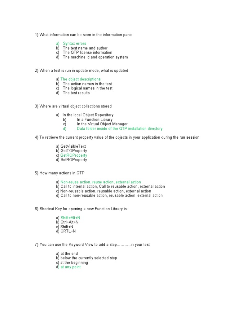 QTP Test Management and Object Handling Guide | PDF | C (Programming ...