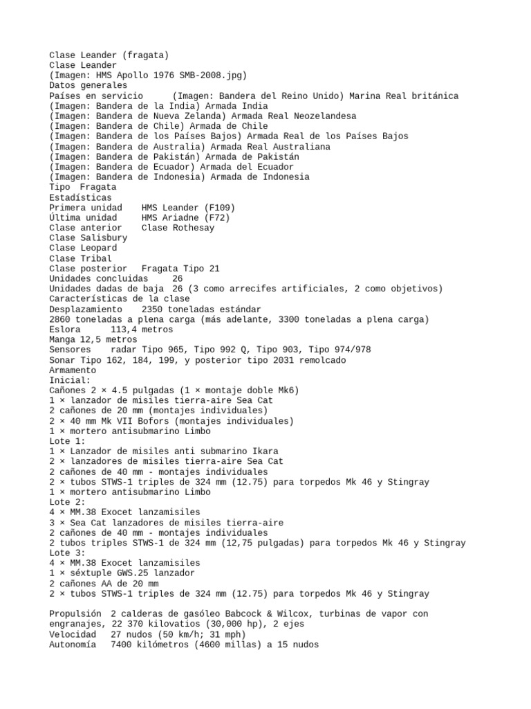 Clase Leander (Fragata) | PDF | Guerra Naval | Buques
