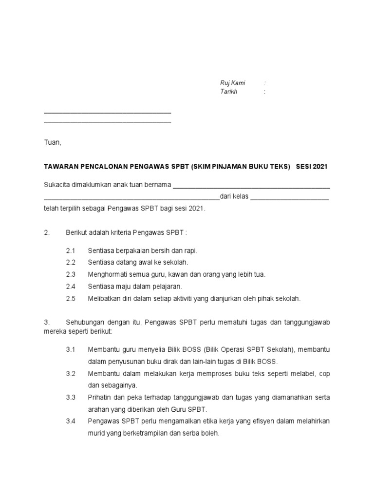Pengawas SPBT Sekolah Rendah 2021 | PDF | Karier & Perkembangan