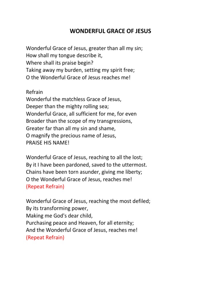 Wonderful Name Of Jesus Hymn Lyrics Pdf