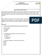 Grade 5 - Worksheet5 - Adjectives and Determiners - Worksheet