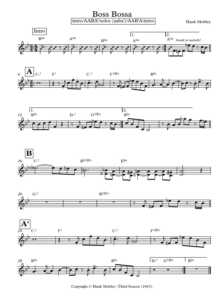 Boss Bossa - Score PDF | PDF