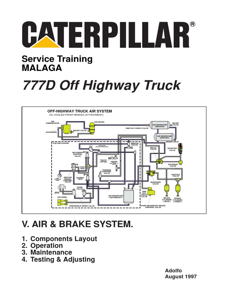 777D Truck Air Brake System Overview | PDF | Brake | Valve