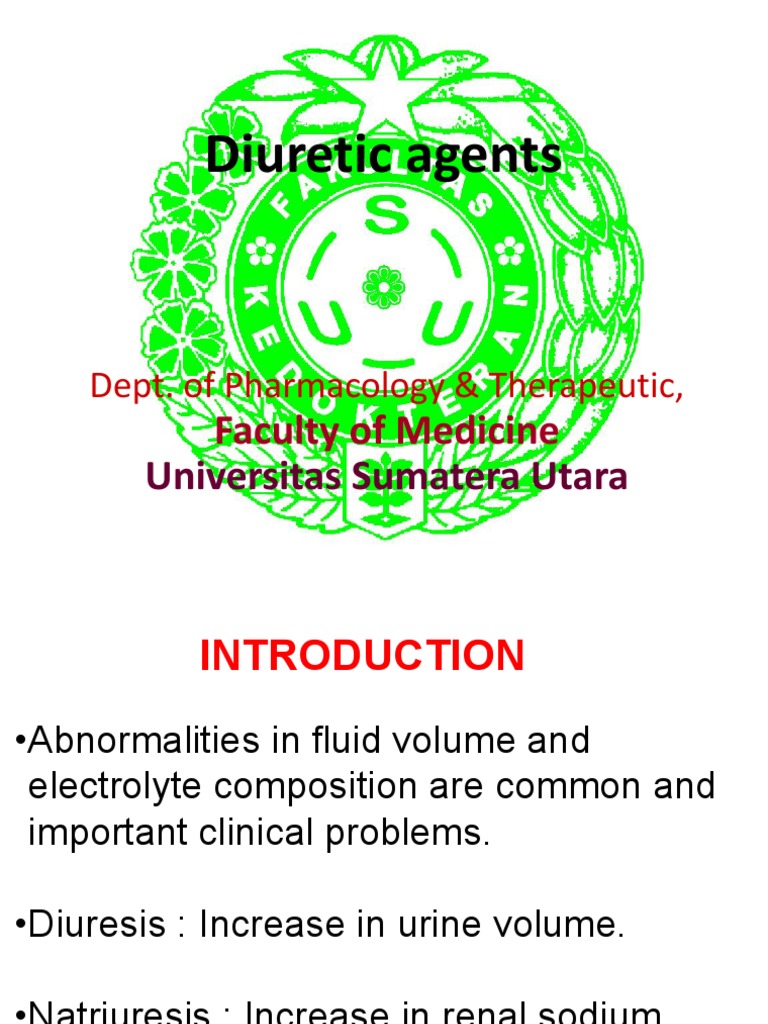 Therapeutic Uses Of Diuretic Agents