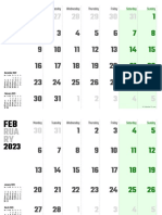 January 2023 calendar overview