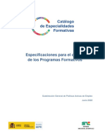 Especificaciones Diseño Programa Formativo PDF