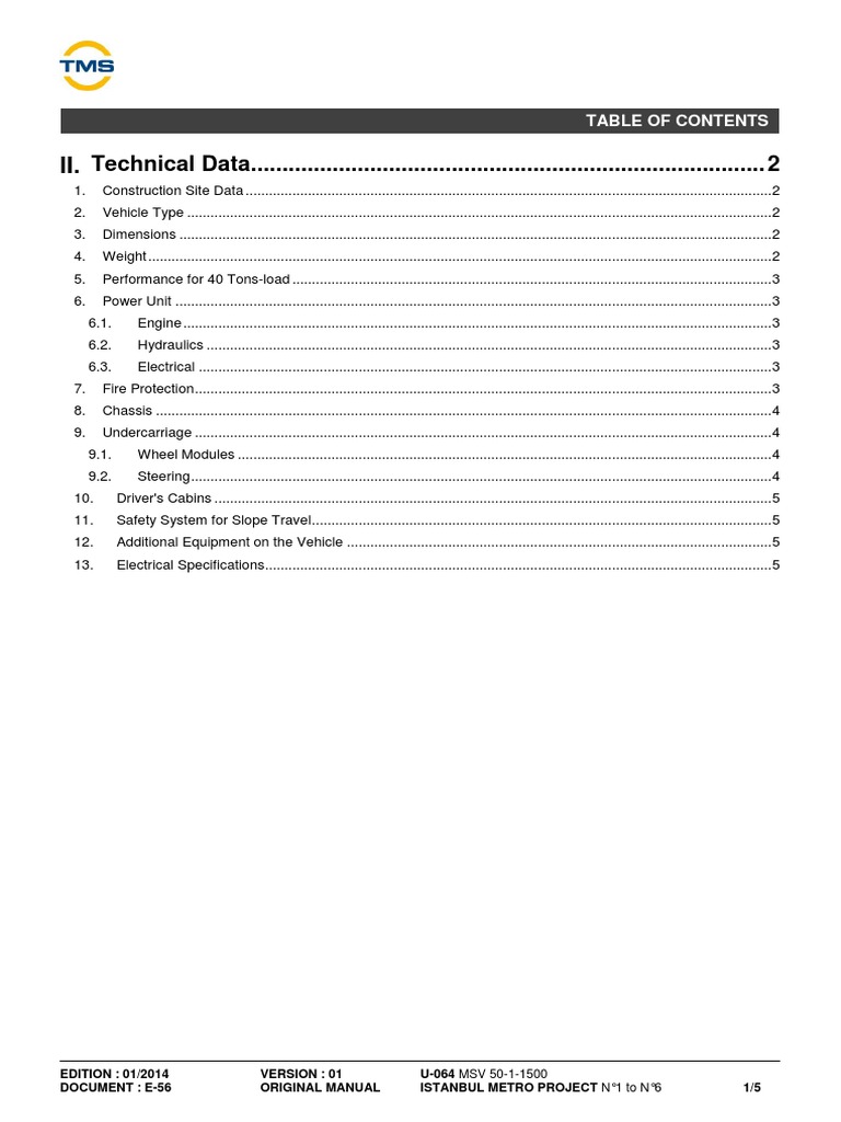 Istanbul Metro Technical Manual Overview | PDF | Steering | Truck