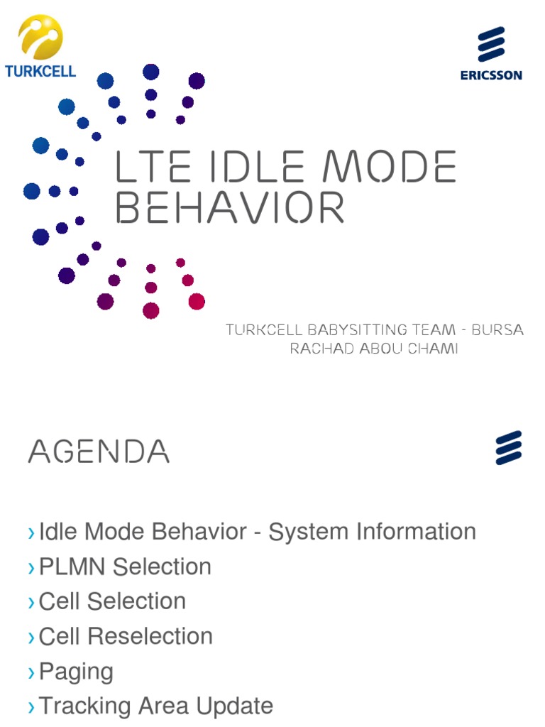 LTE Idle Mode Behavior PDF Service Industries Computer Engineering