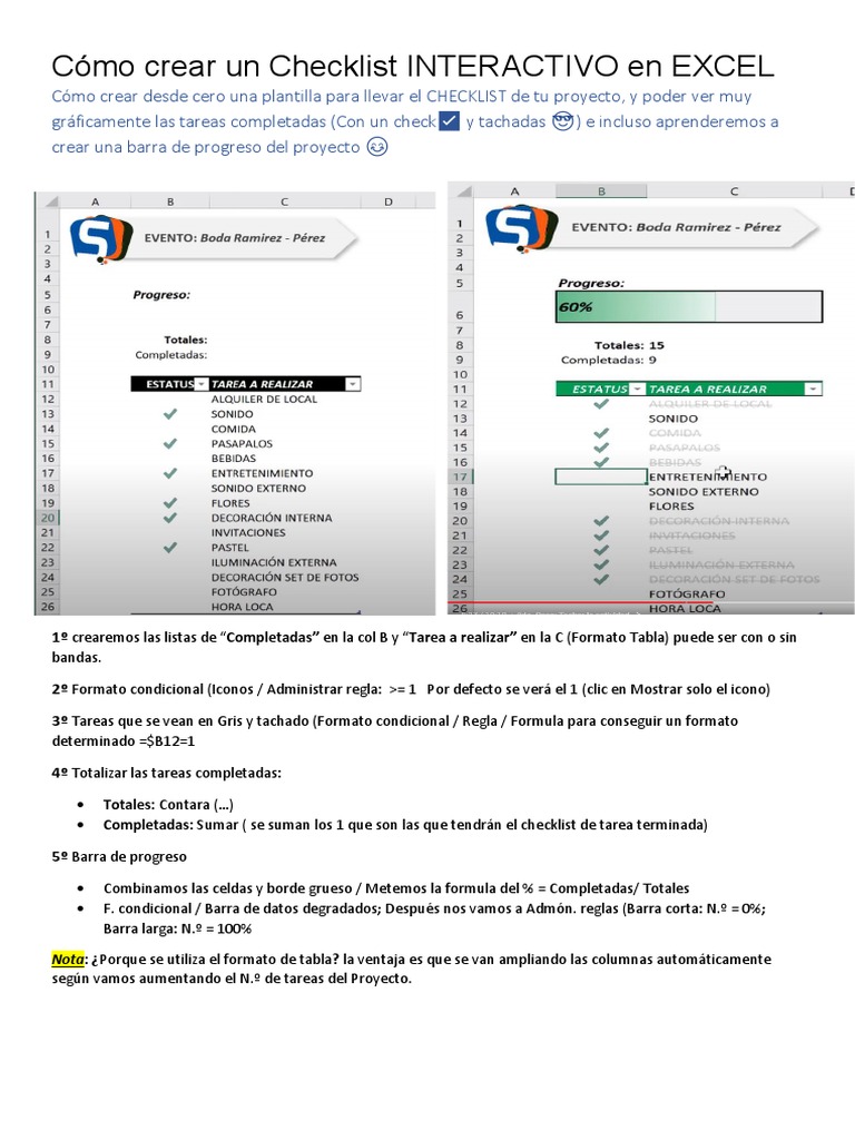 Crear Checklist Interactivo en Excel | PDF | Arte | Informática