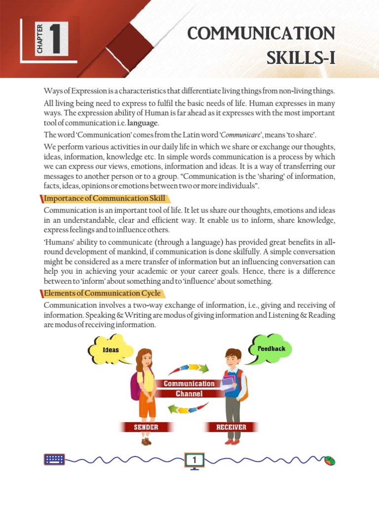 Chapter 1 Communication Skill New PDF | PDF | Communication | Nonverbal ...