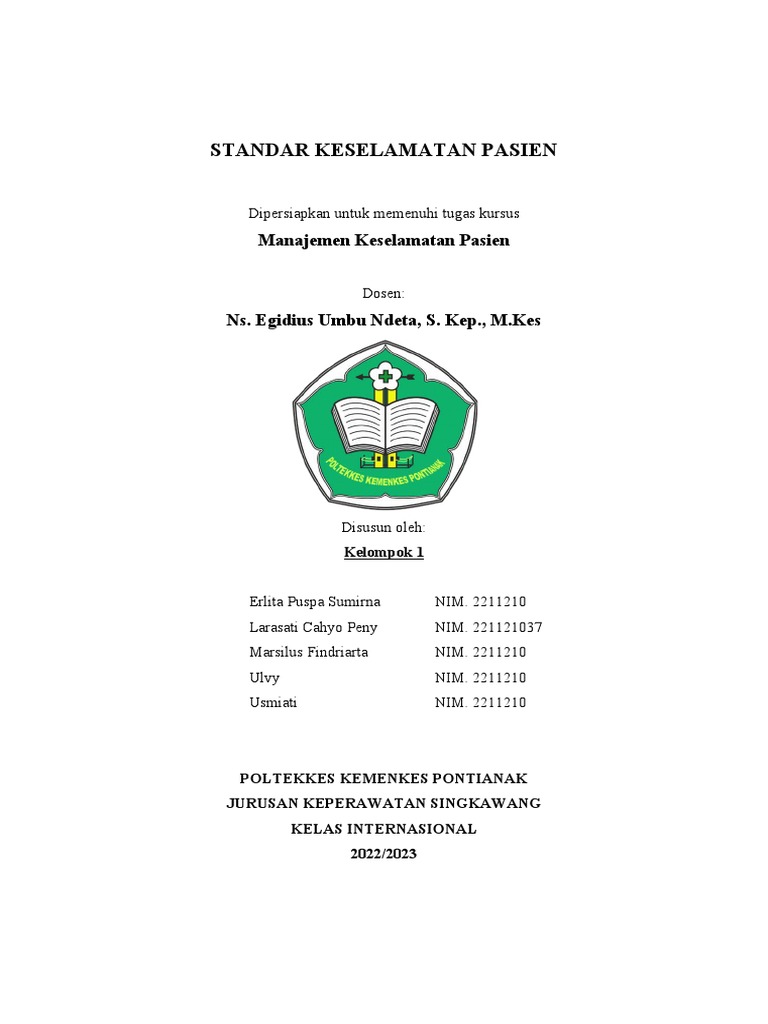 BASIC CONCEPTS OF PATIENT SAFETY GROUP 1 (Indo Ver) PDF