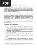 Handout Eight - How To Write Proclamation | PDF