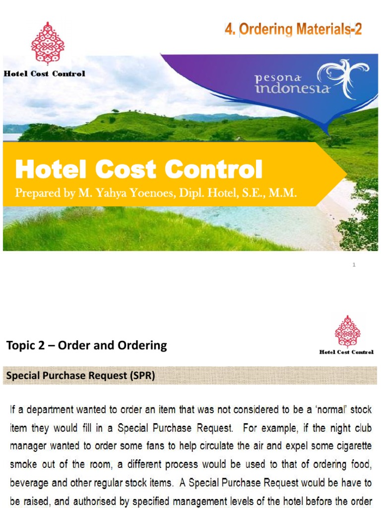 A Comprehensive Guide to Ordering and Cost Control Procedures in the Hotel Industry PDF Cost