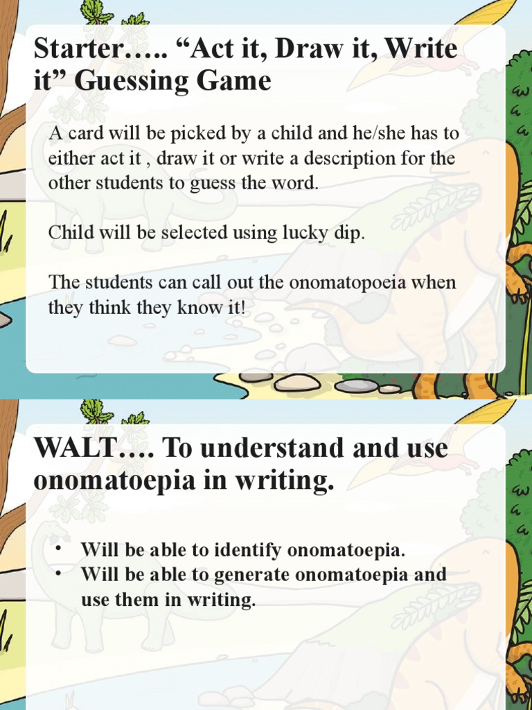 Onomatopoeia Lesson Plan for Kids | PDF | Language Arts & Discipline ...