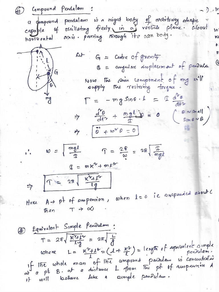 Compound Pendulum 1 PDF PDF