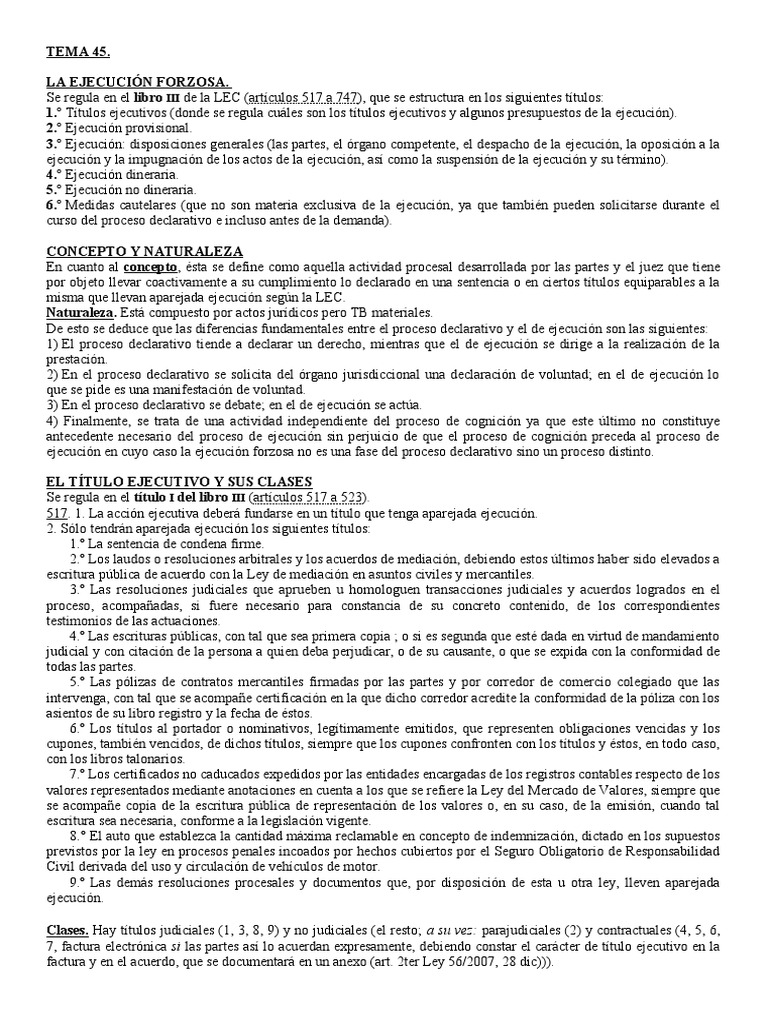 45 Ejecucion Forzosa Descargar gratis PDF Regulación Arbitraje
