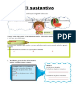 Accidentes Gramaticales Del Sustantivo para Quinto Grado de Primaria