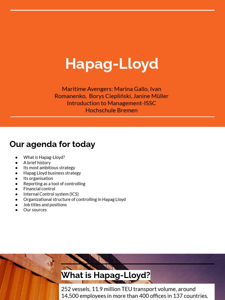 Hapag-Lloyd Company Overview and Strategy | PDF | Business | Finance ...